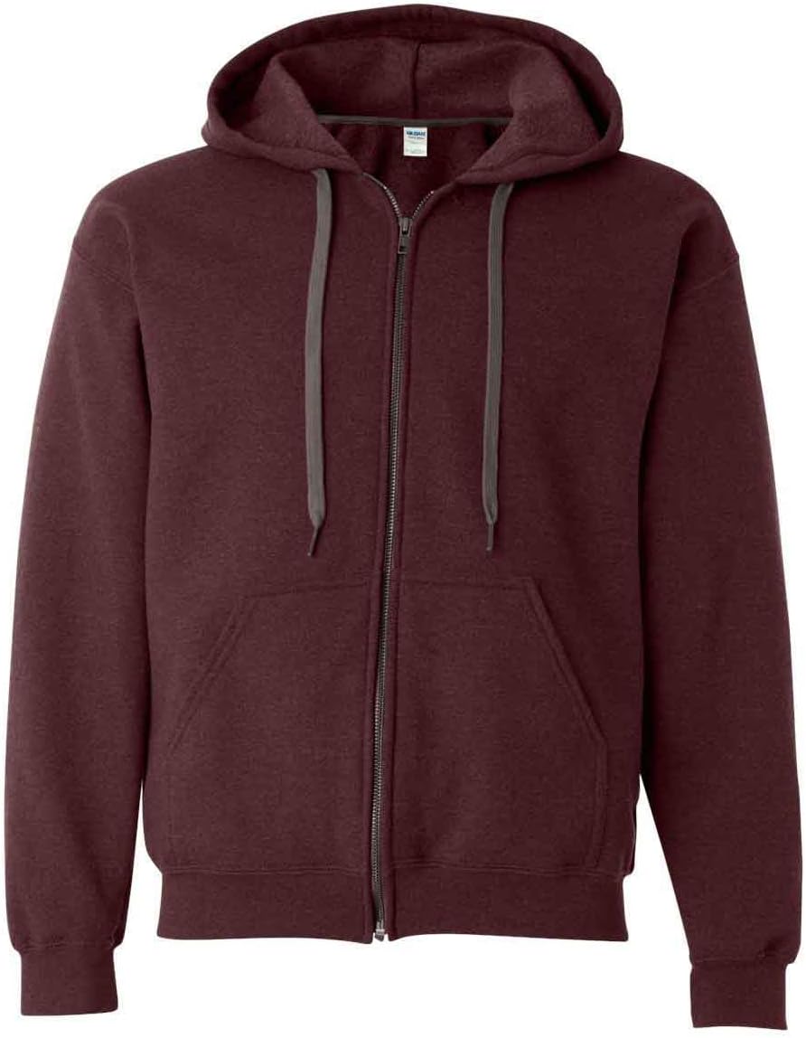 Gildan Russet Fleece Zip Hoodie - Small | Cozy Comfort