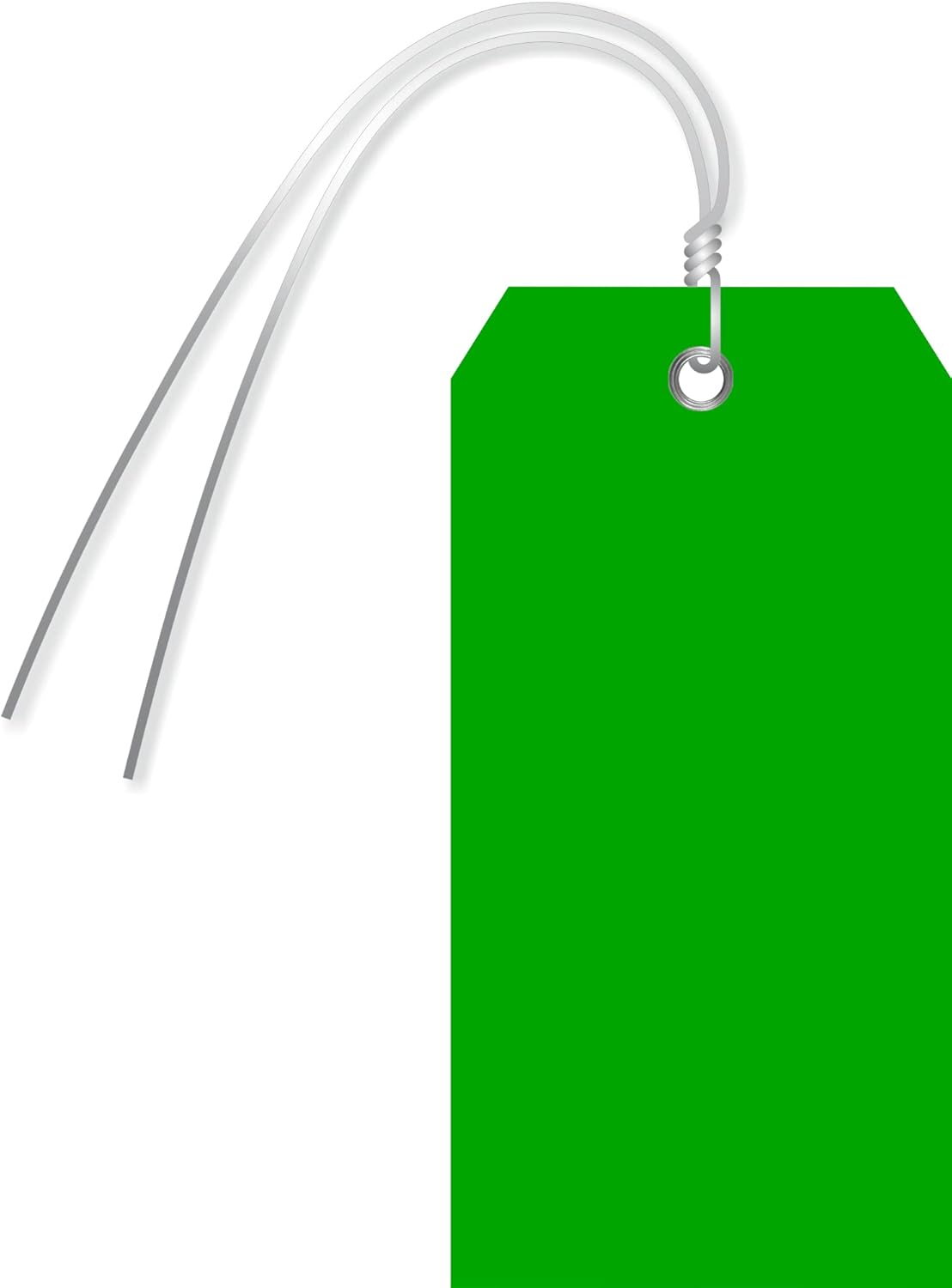 SmartSign Pack of 100 Green Plastic Tags with Wires for Durability