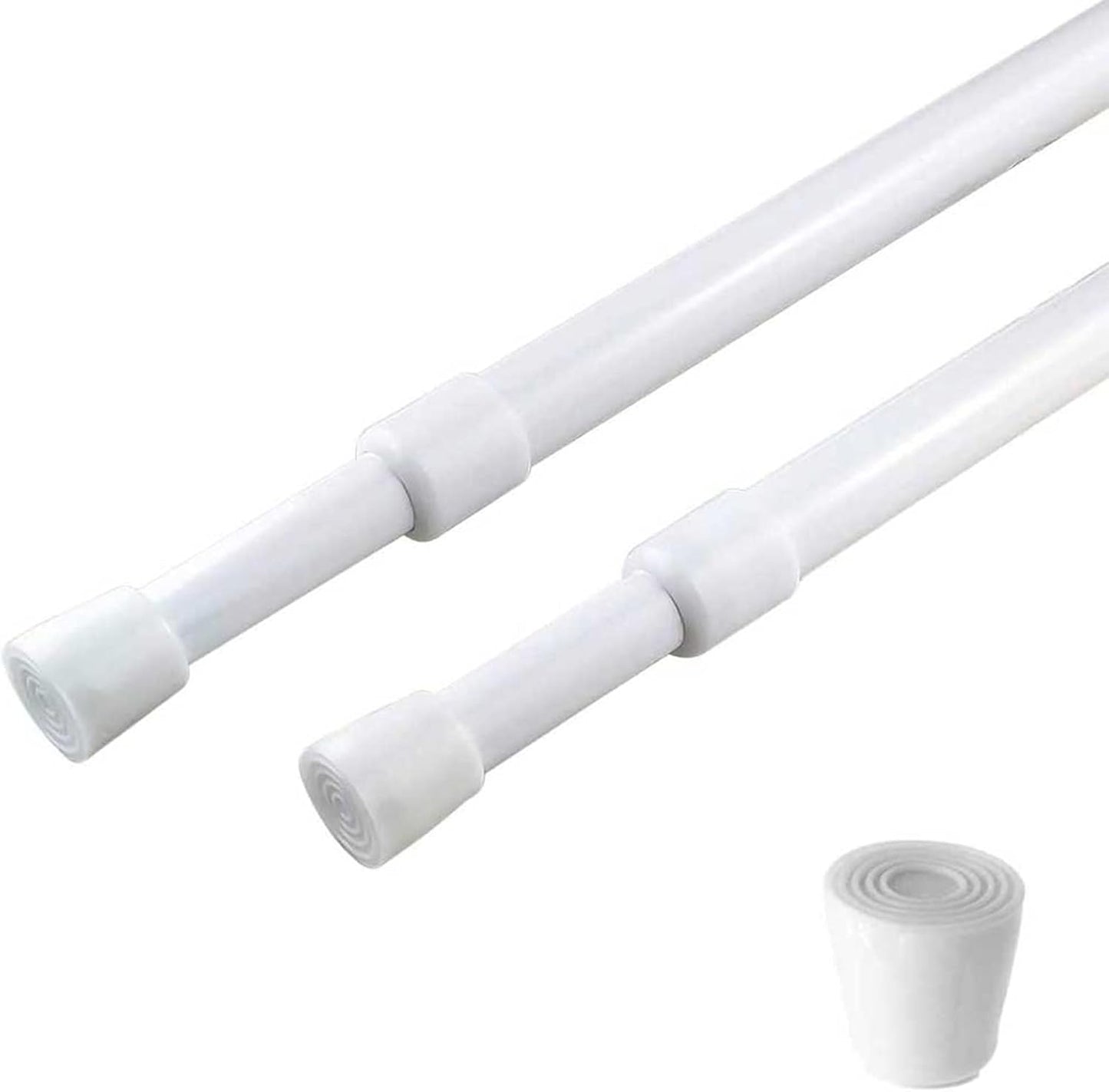 Adjustable White Tension Rods 28-43 - 2 Pack