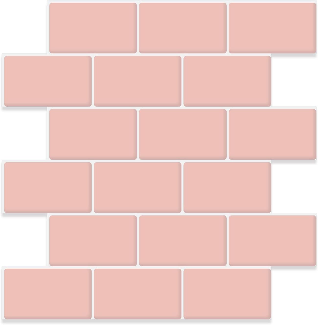 STICKGOO 10-Sheet Pink Subway Tiles for Stylish Backsplash