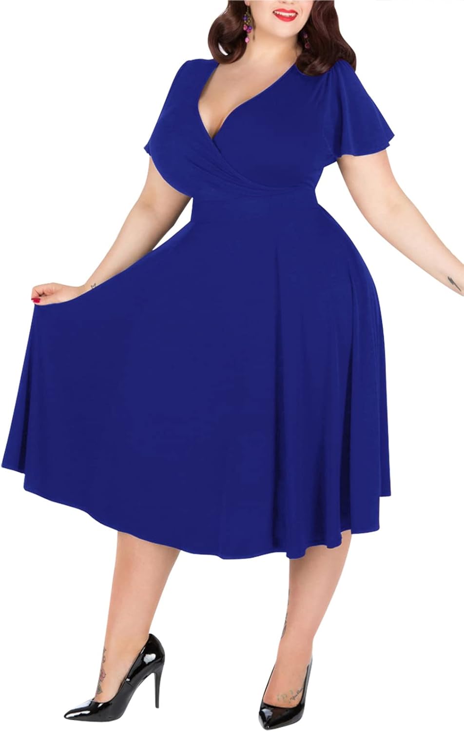 Nemidor Plus Size Dresses for Curvy Women - Vintage Midi Style