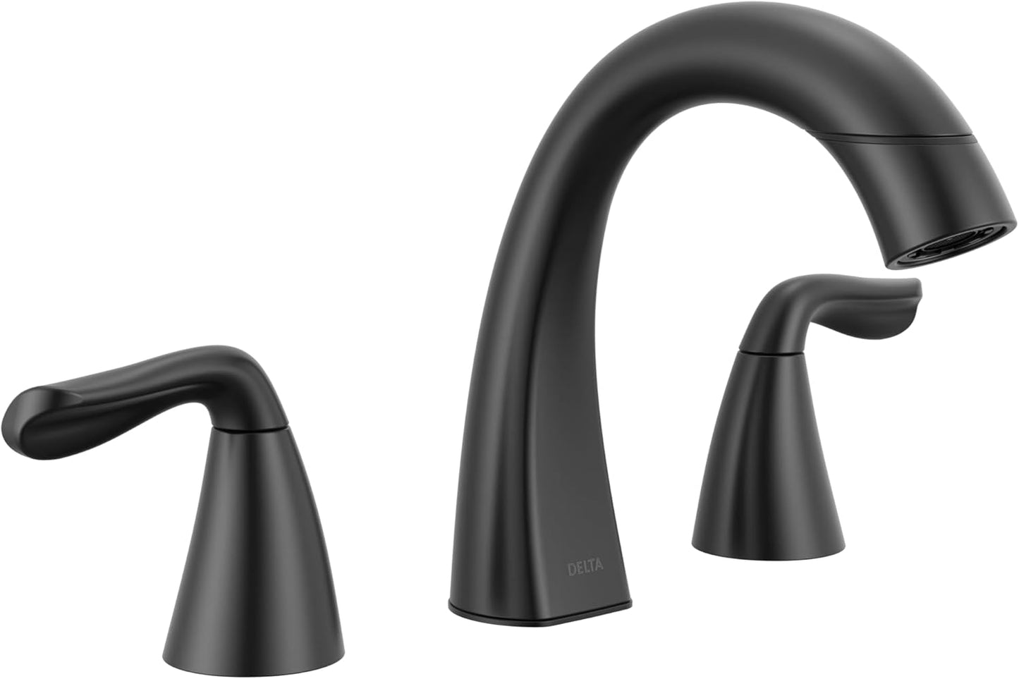 Delta Arvo Matte Black Bathroom Faucet with Pull Down Sprayer