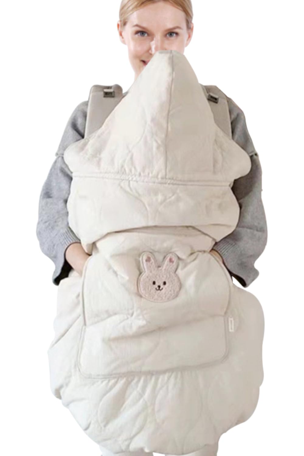 Cozy Hooded Baby Carrier Cover - All-Seasons Beige