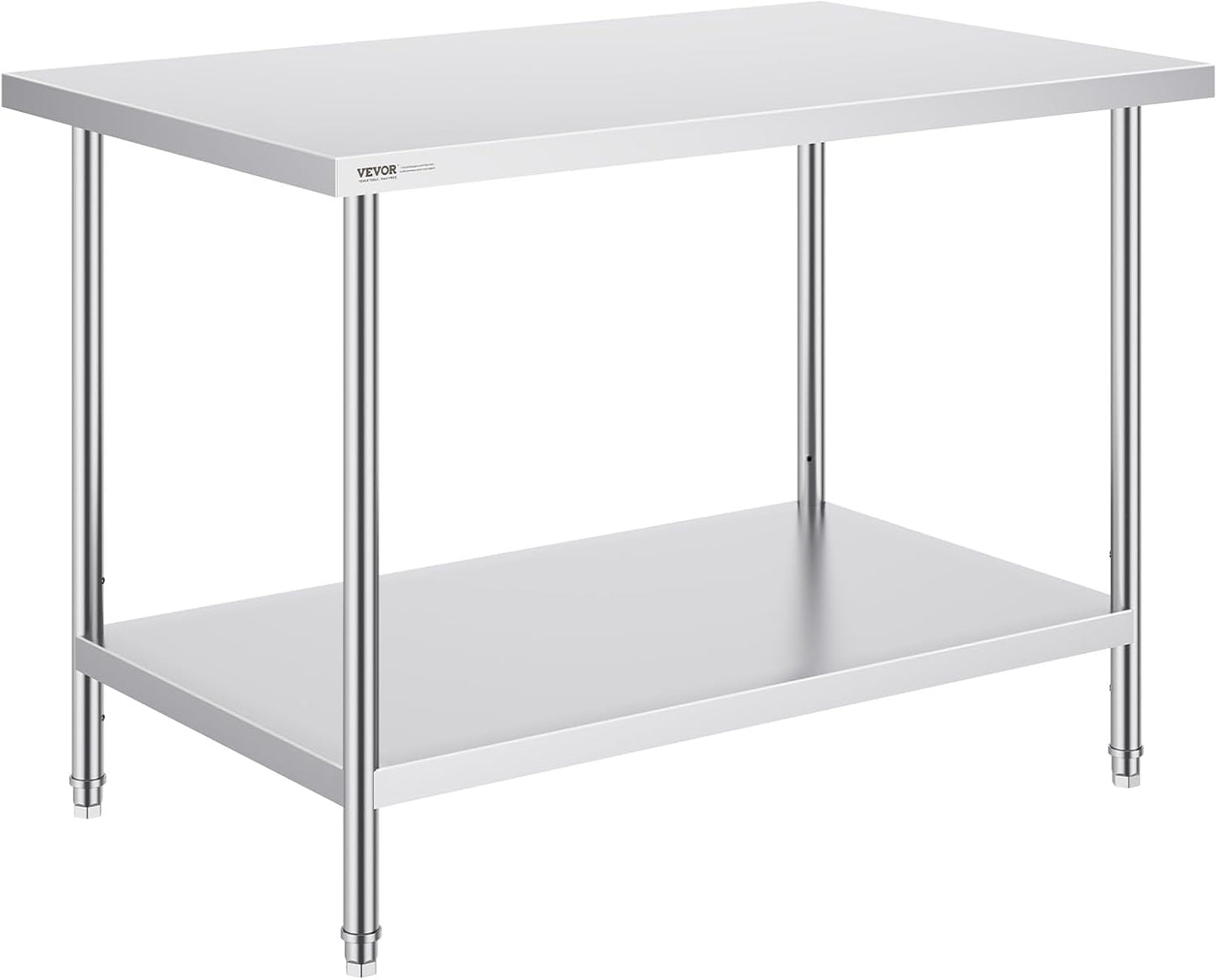 VEVOR Stainless Steel Prep Table for Kitchen and Garage Use