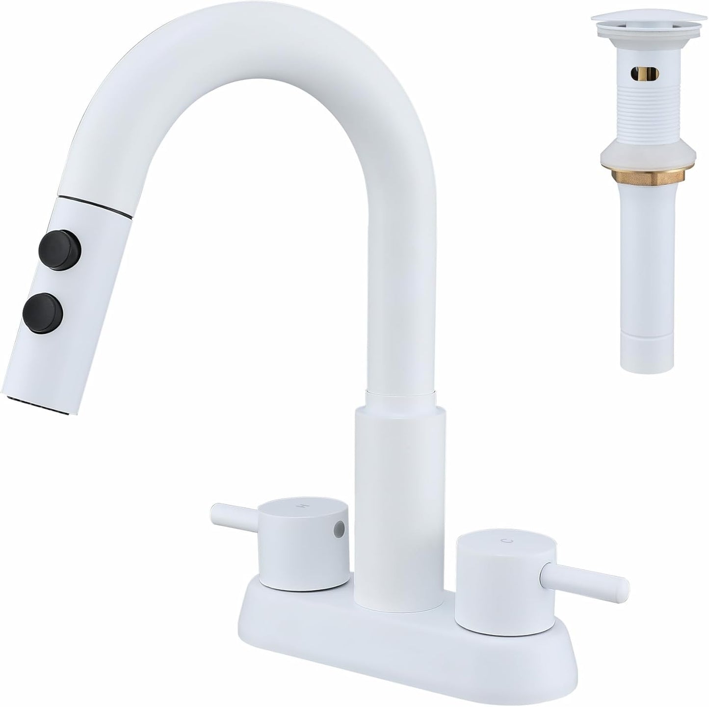 Bathroom Sink Faucet with Pull Down Sprayer for Easy Cleaning