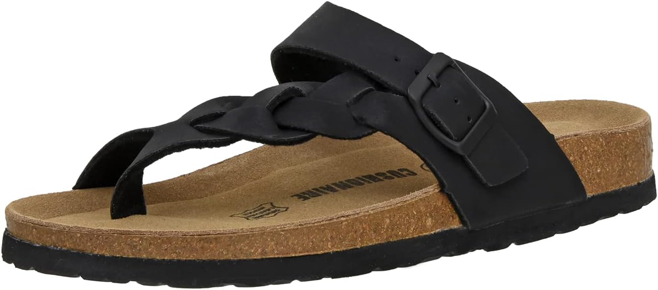 CUSHIONAIRE Women's Libby Cork Footbed Sandals for Comfort
