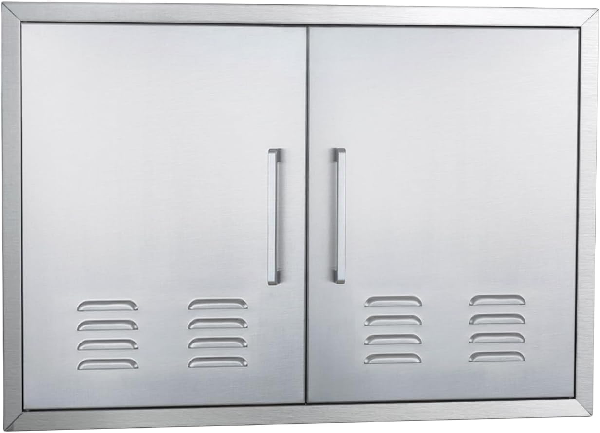 Vented Outdoor Kitchen Doors - Stainless Steel BBQ Access Door