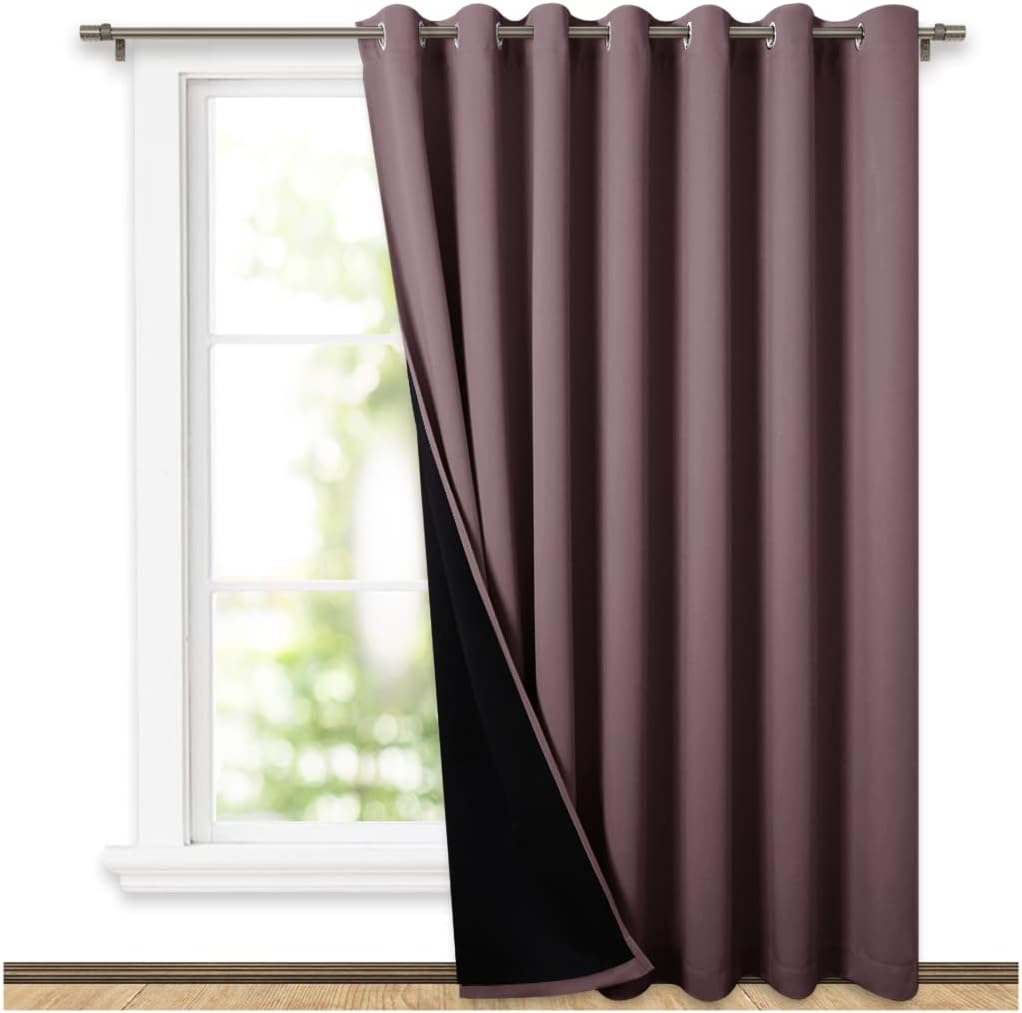 NICETOWN Total Shade Patio Door Curtain for Complete Darkness
