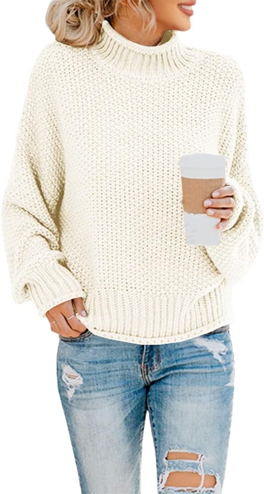 Saodimallsu Womens Turtleneck Oversized Sweater for Cozy Style