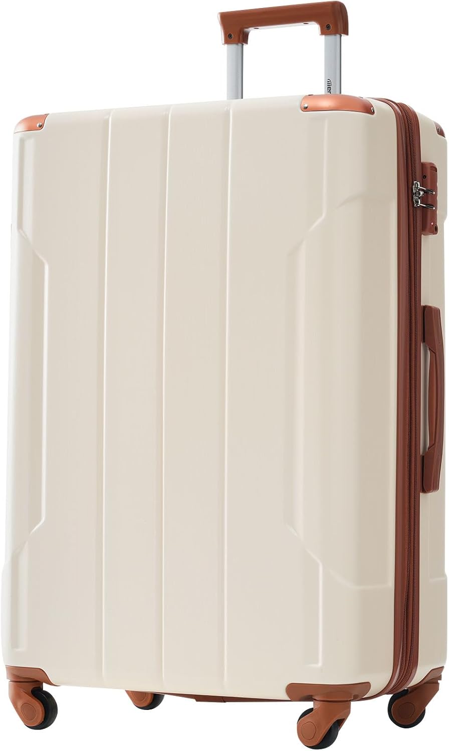 Merax 28 Inch Checked-Large Luggage with Wheels for Travel