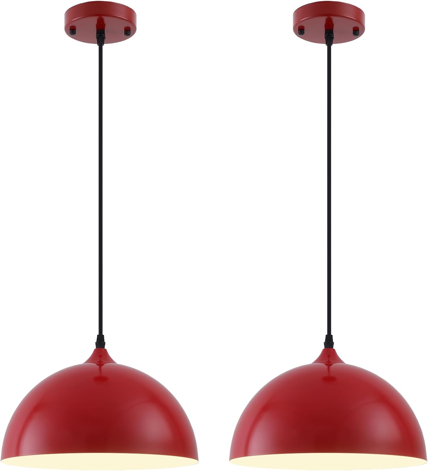 Red Farmhouse Pendant Light 11.8in for Kitchen and Living Room