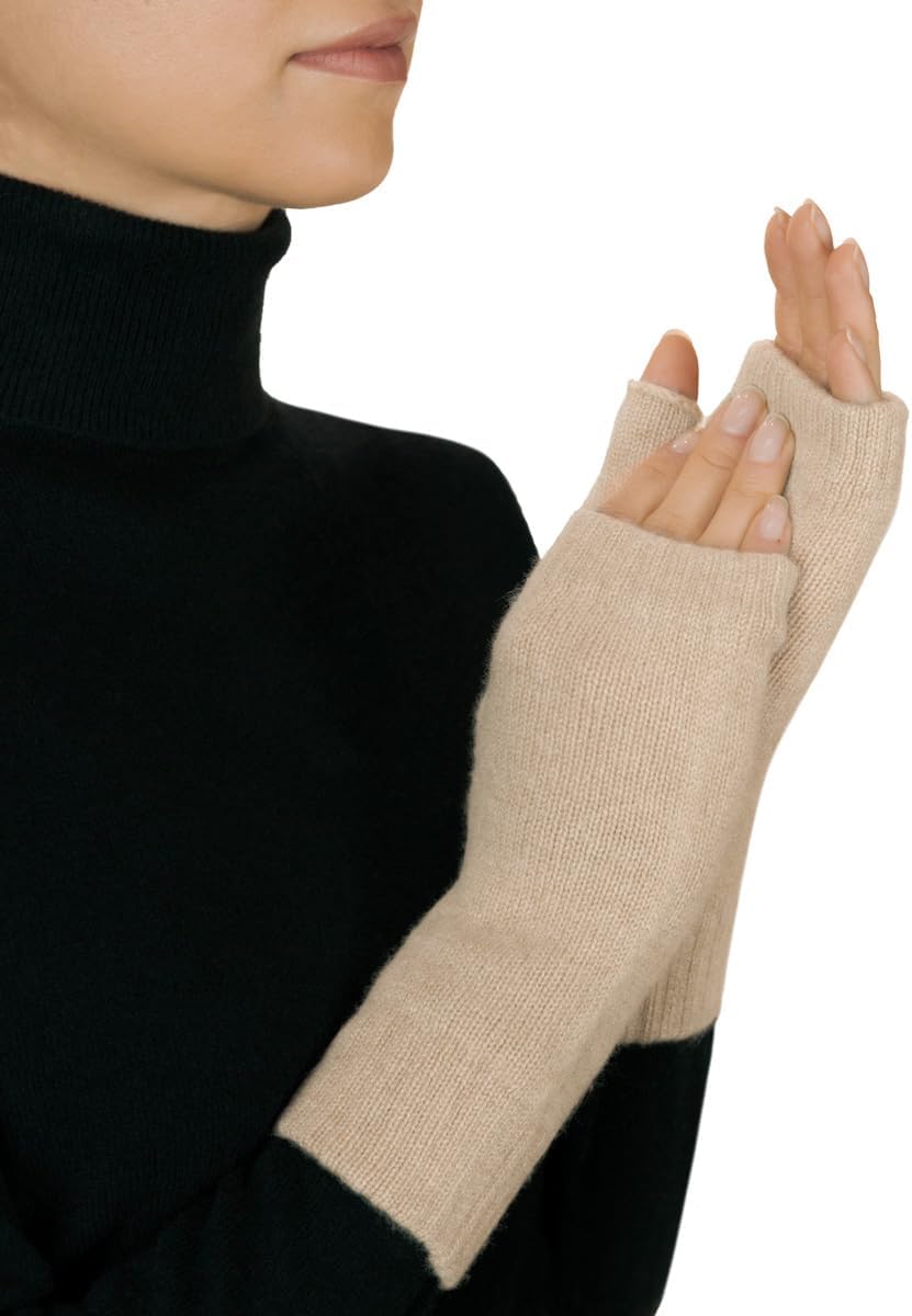 Lona Scott Womens Cashmere Fingerless Mitts for Cozy Comfort