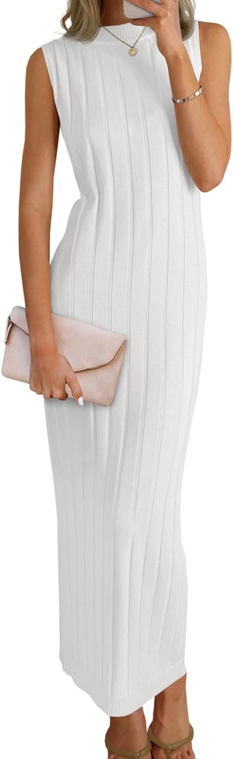 Wenrine Womens Sleeveless Sweater Dress for Effortless Style