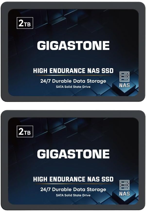 Gigastone 2TB NAS SSD Drive 24/7 Durable High Endurance Storage