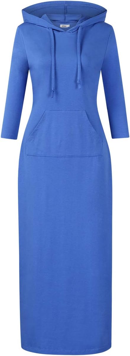 MISSKY Women's Casual Pocket Slim Pullover Maxi Dress Review