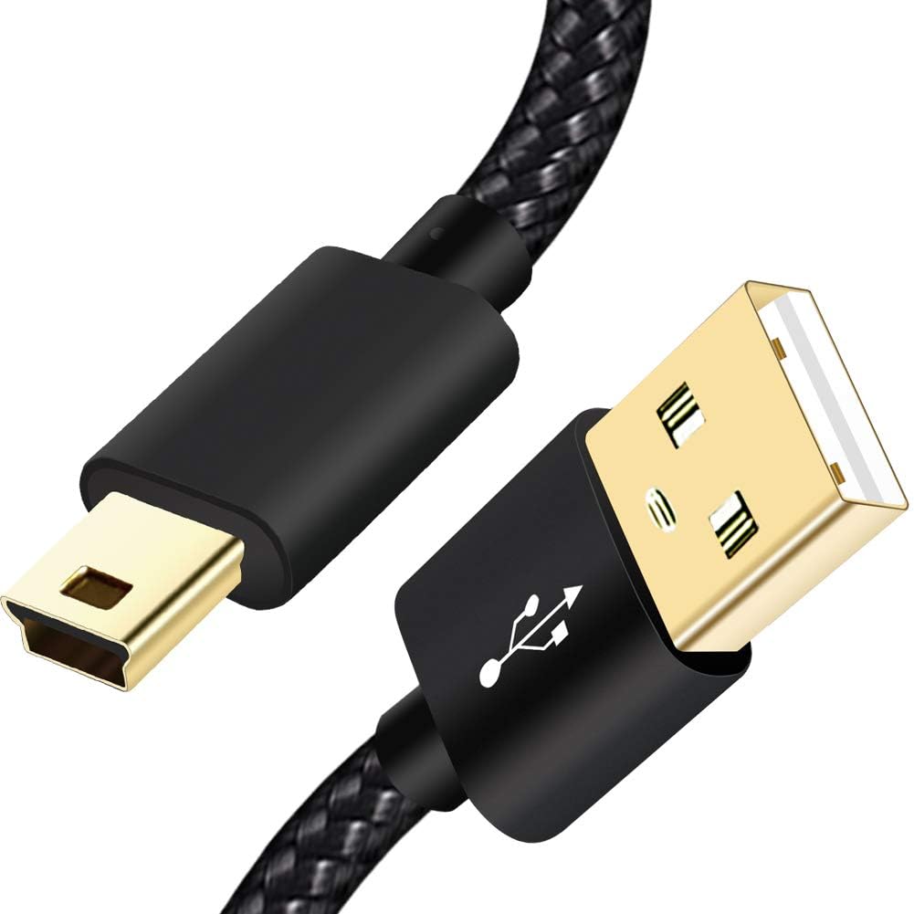 10ft SCOVEE Braided Mini USB Cable - Fast Charging Efficiency