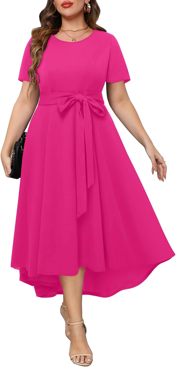 Stylish Plus Size High Low Dress for Wedding Guests and More