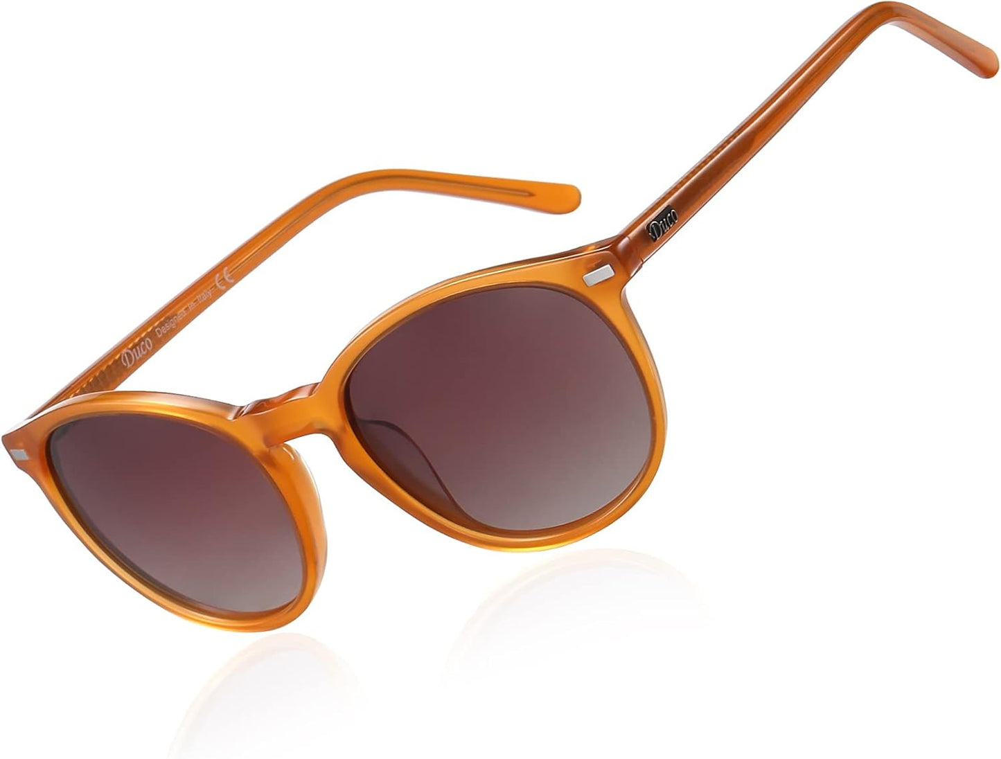 DUCO Polarized Sunglasses for Women - Retro Round Shades