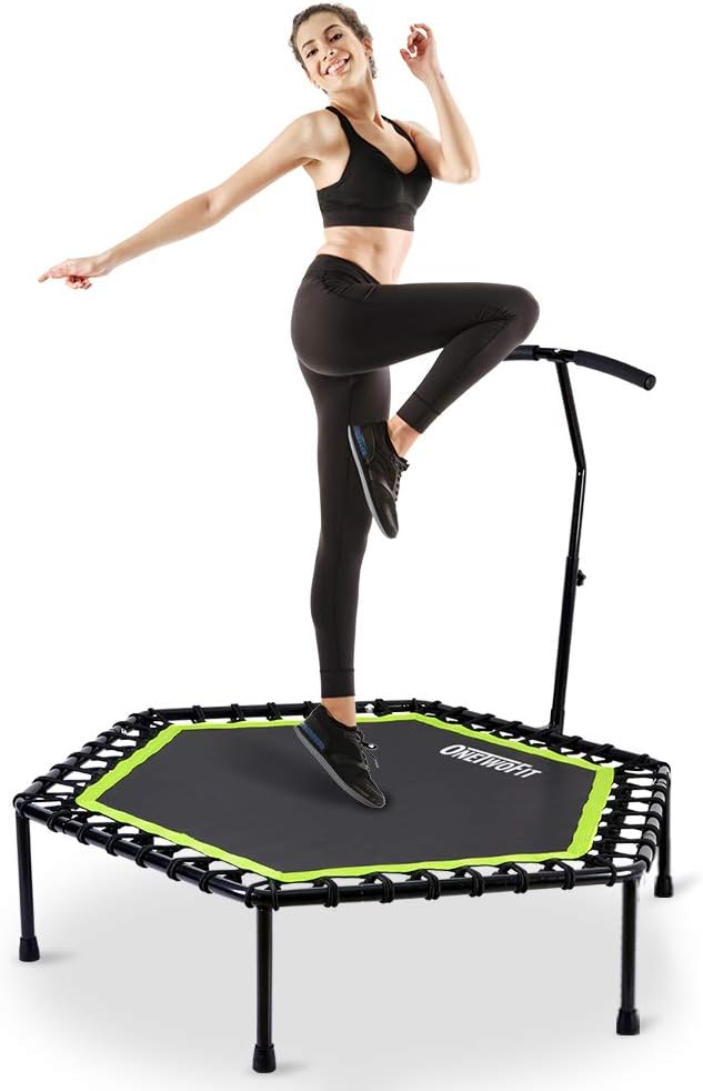 ONETWOFIT 48 Silent Mini Trampoline for Fitness and Fun