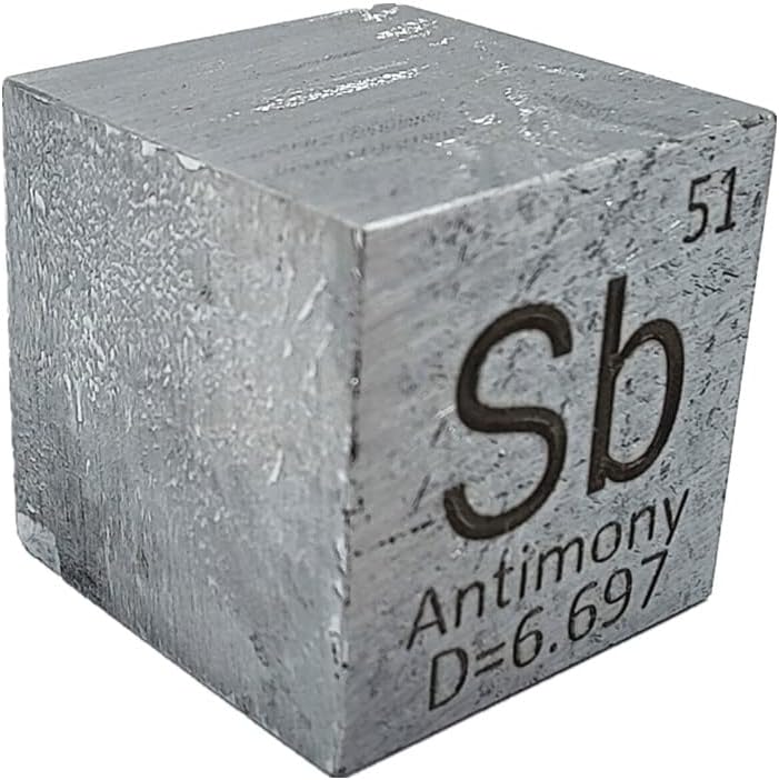 Antimony Cube Sb 99.99% Pure Element Cube for Collectors
