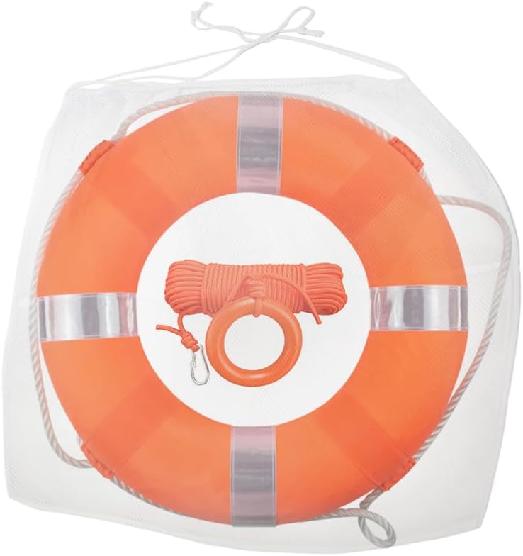 20Inch Throwable Lifebuoy Ring with 98.4FT Rescue Rope
