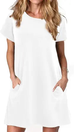 Alaster Womens Casual Summer T Shirt Dress with Pocket Style