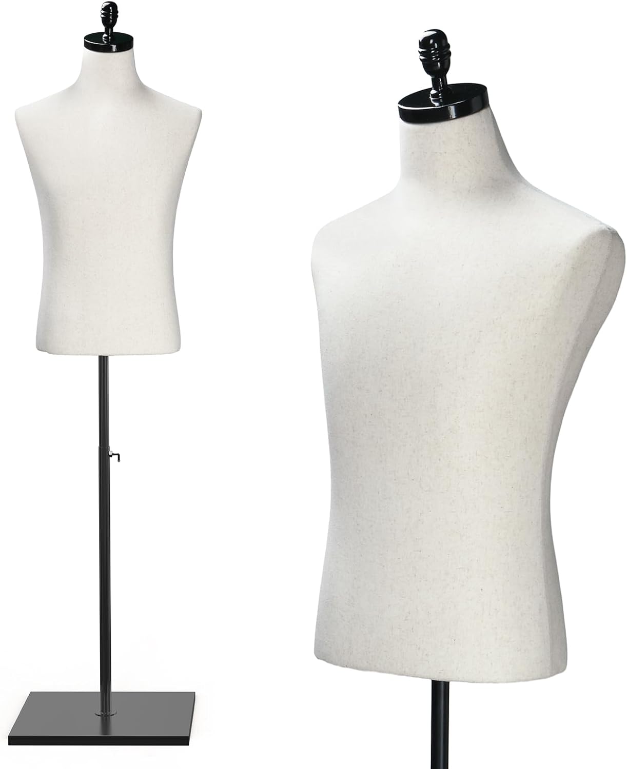 VINGLI Male Mannequin Torso with Adjustable Height for Display