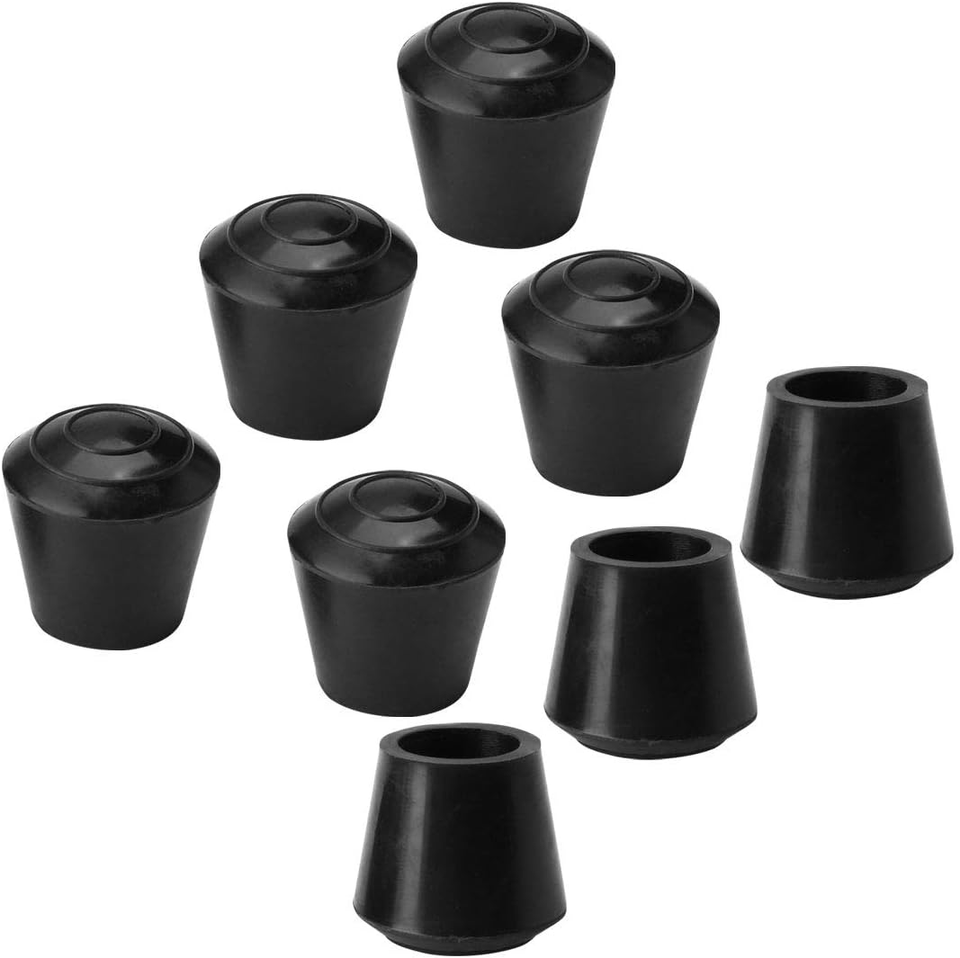 Xpanal 10mm Chair Leg Caps - Protect Floors with Anti-Slip Rubber (8 Pack)