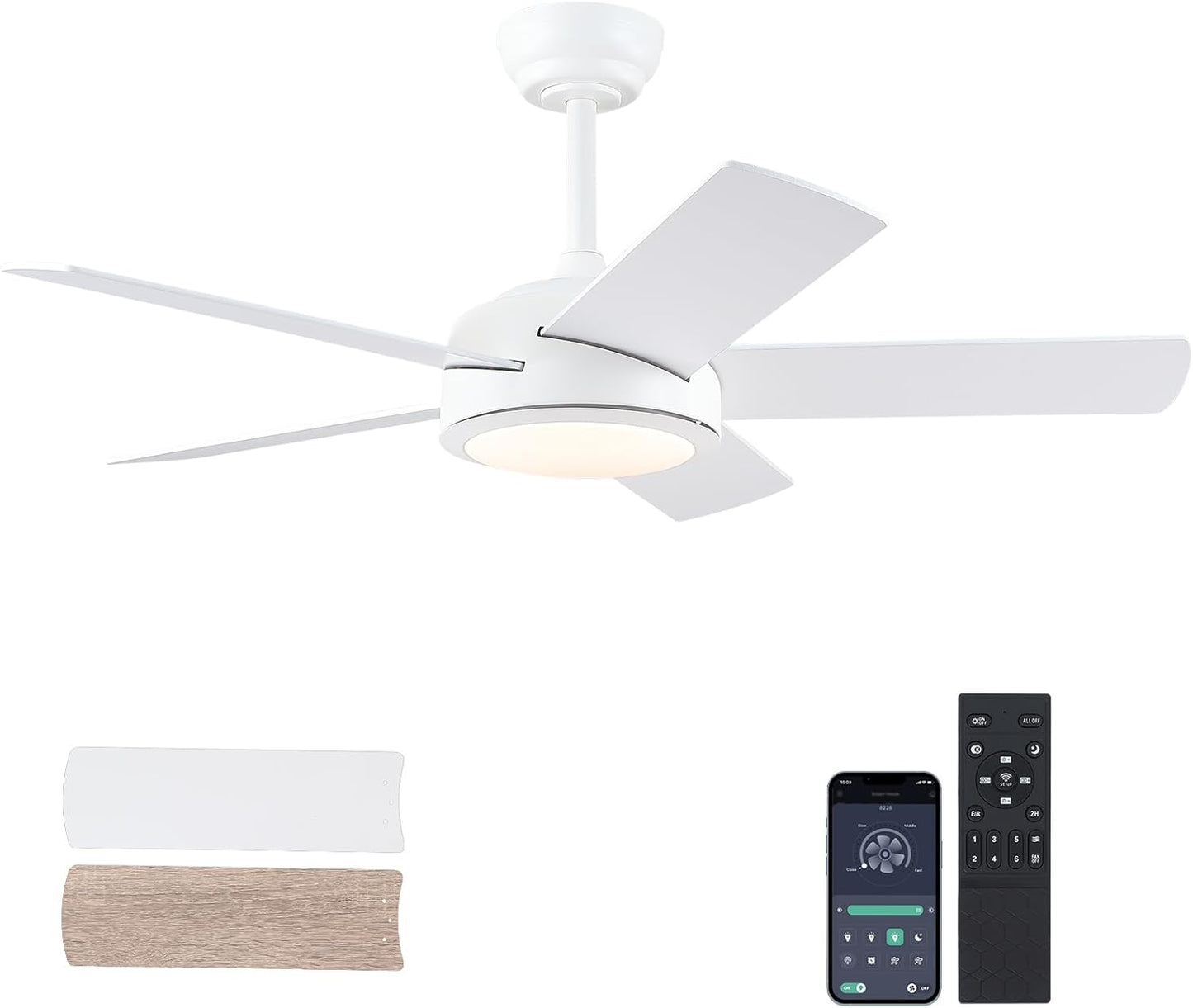 42 Low Profile Ceiling Fan with Lights and Remote Control