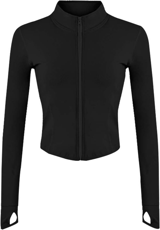 Gihuo Women's Lightweight Workout Jacket - Thumb Holes for Enhanced Performance