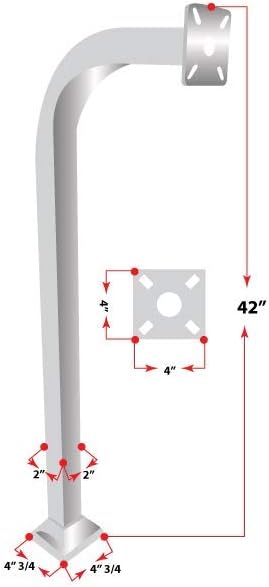 Aluminum GooseNeck Pedestal Access Control Gate Keypad Post