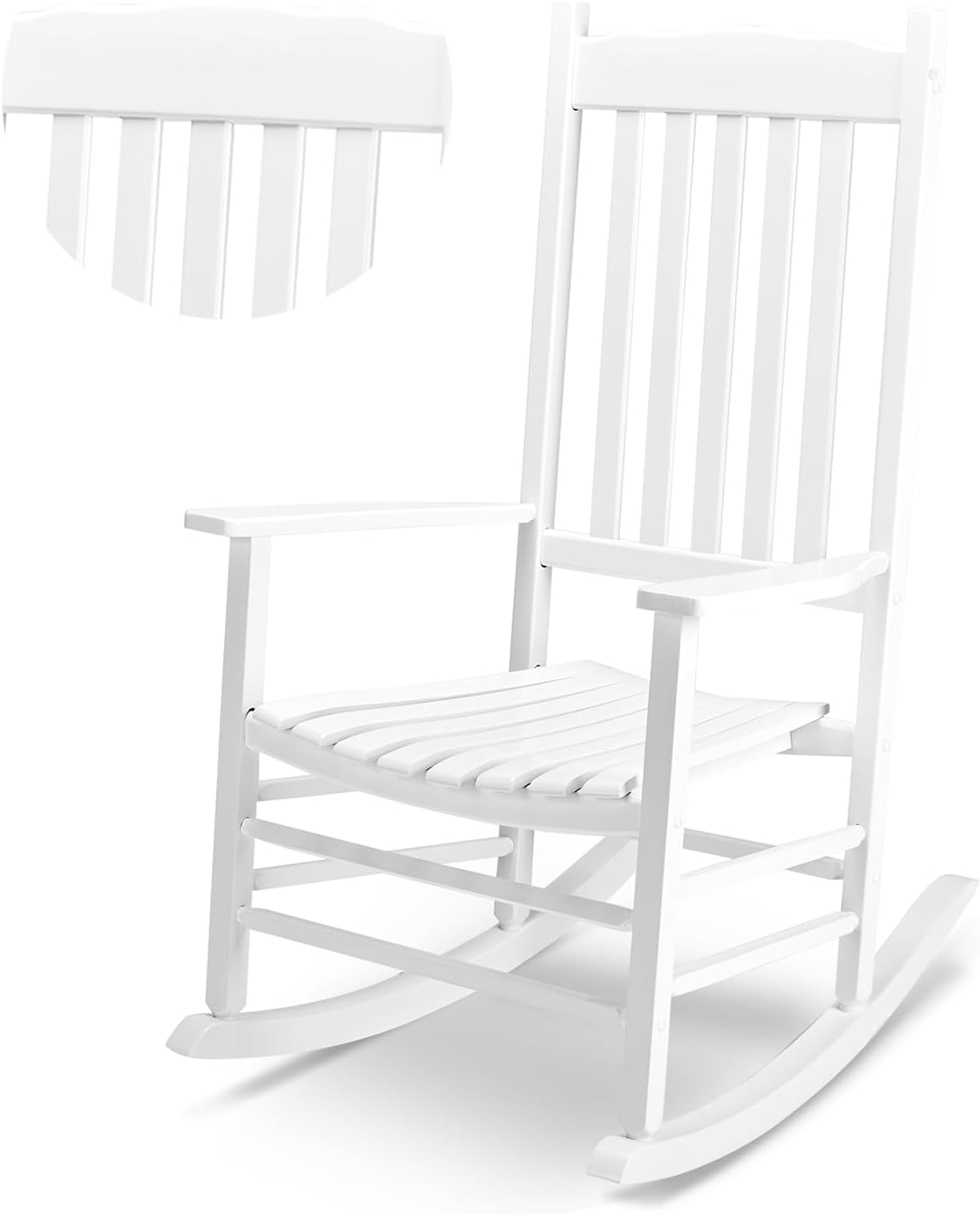 Outvita White Wave Rocking Chair