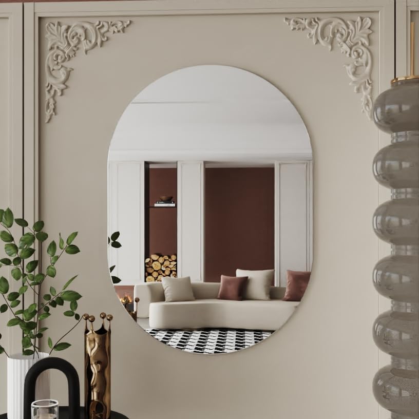 Frameless Oval Bathroom Mirror for Stylish Home Decor