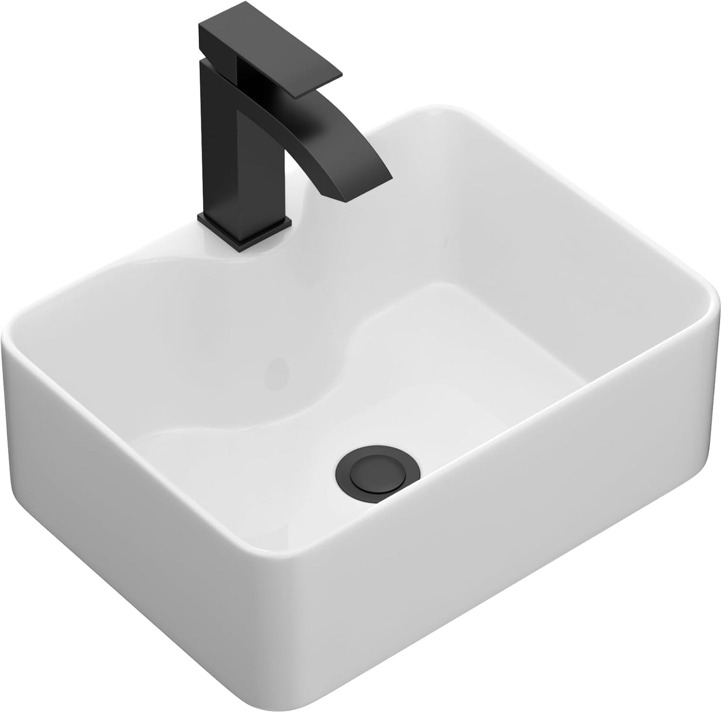 Lordear Bathroom Vessel Sink 16x12 Modern White Porcelain Design