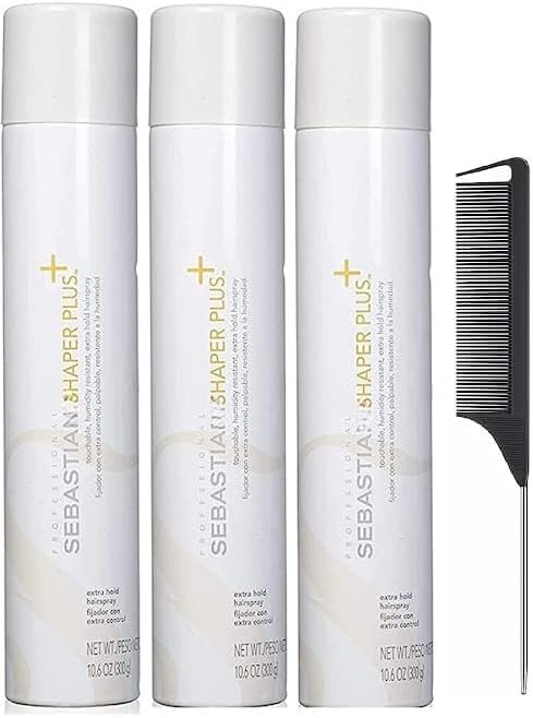 Shaper Plus Extra Hold Hairspray with Black Steel Comb Pack