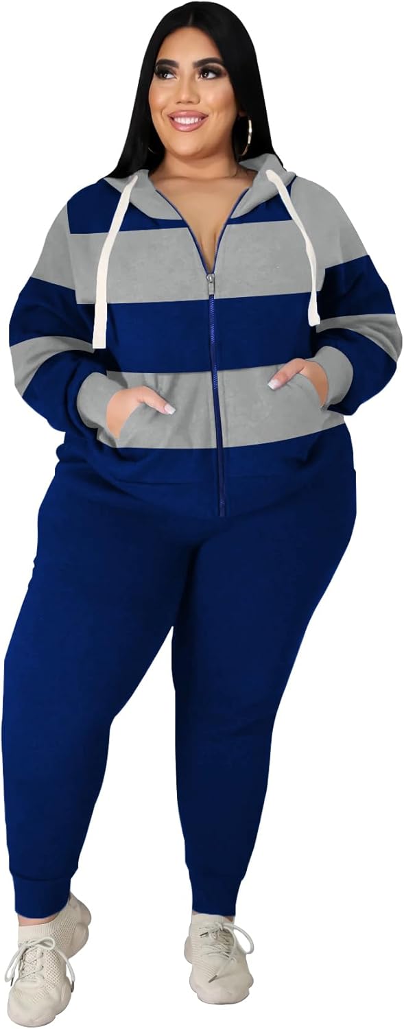 Women's Plus Size Two Piece Outfits Sweatsuits for Comfort