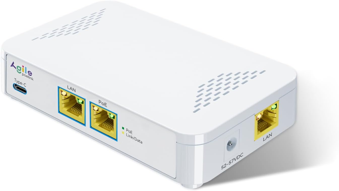 PoE to USB C Switch 60W with Fast Charging and Gigabit Ethernet