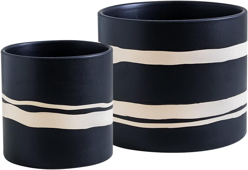Nihow Modern Ceramic Plant Pot Set - Stylish Indoor Planters