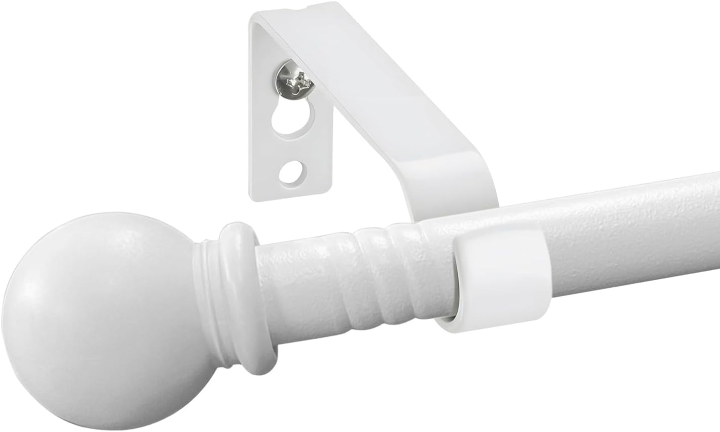 Adjustable White Curtain Rods Set - Versatile Window Decor!