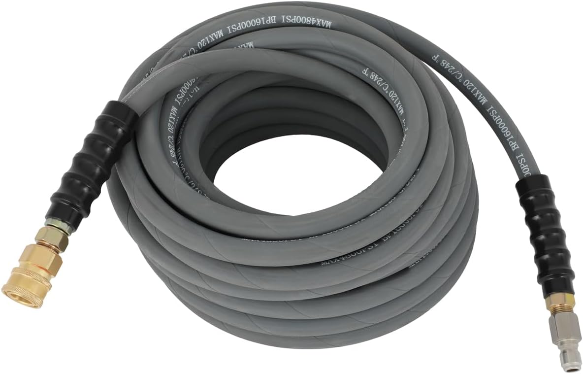 OCPTY 100ft Pressure Washer Hose 4000 PSI Non-Marking Gray