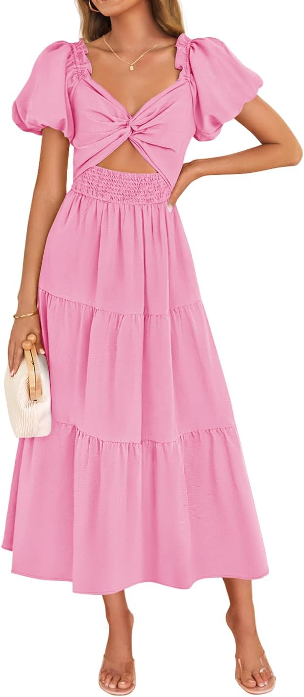 ZESICA Womens Summer Boho Vacation Dress for Beach Parties