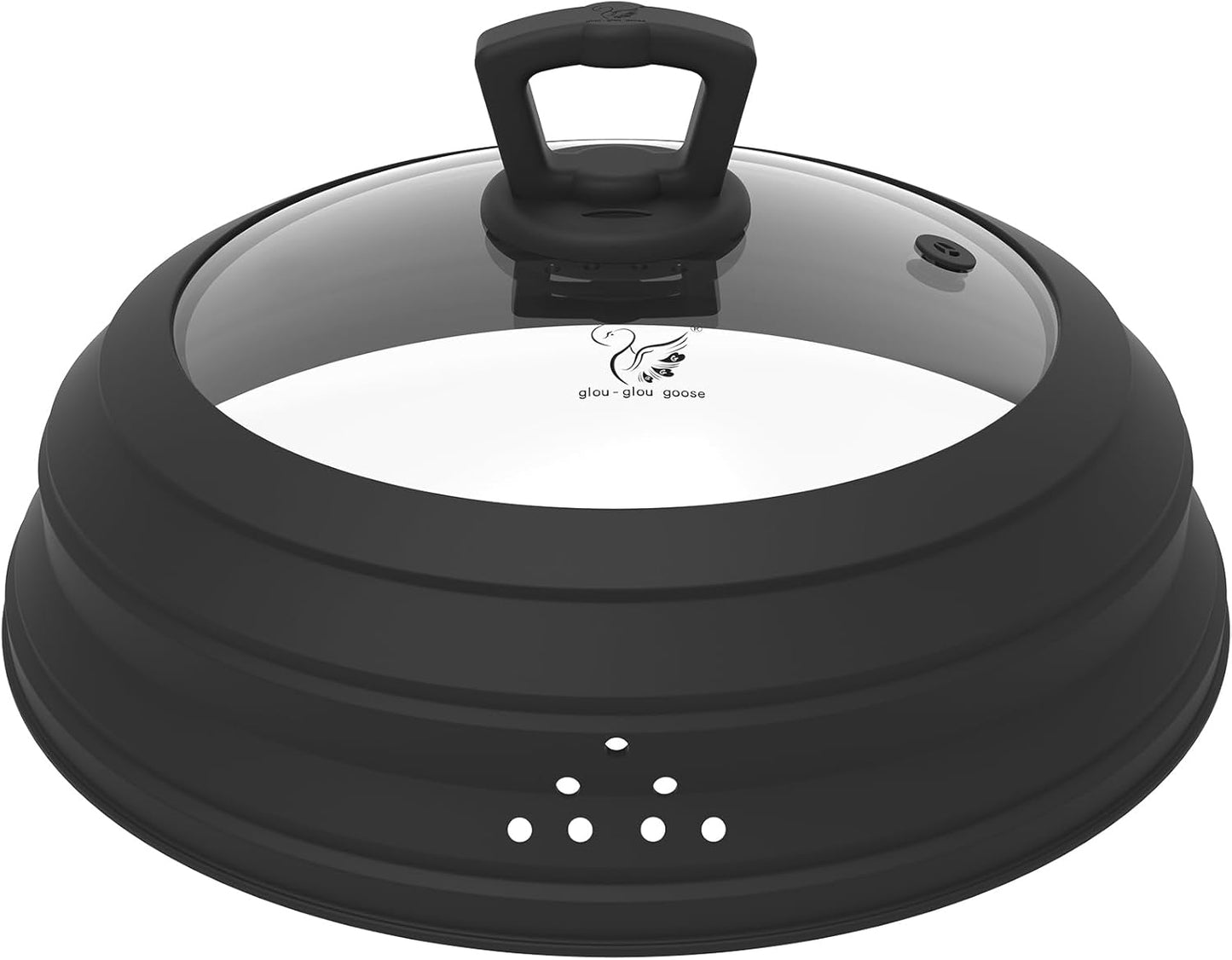 Microwave Splatter Cover Vented Glass Lid with Silicone Handle