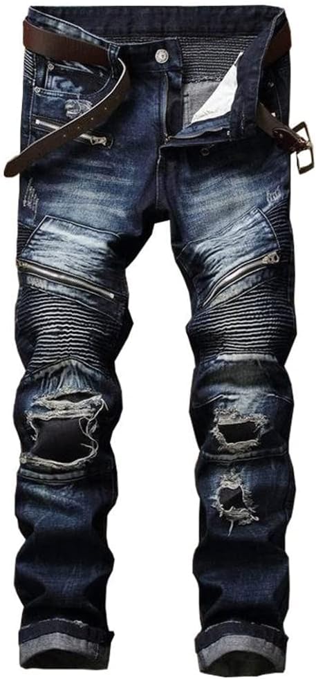 RXXKKK Men's Classic Zipper Biker Regular Fit Flex Jean Review