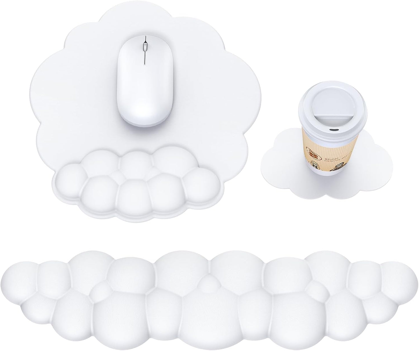 Cloud Ergonomic Wrist Support Set, White, 17 inch