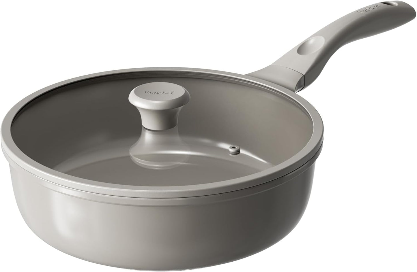 Redchef Deep Ceramic Frying Pan with Lid for Healthy Cooking