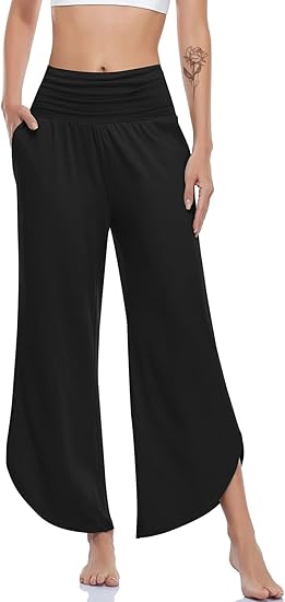 UEU Women's Wide Leg Yoga Pants for Comfort and Style