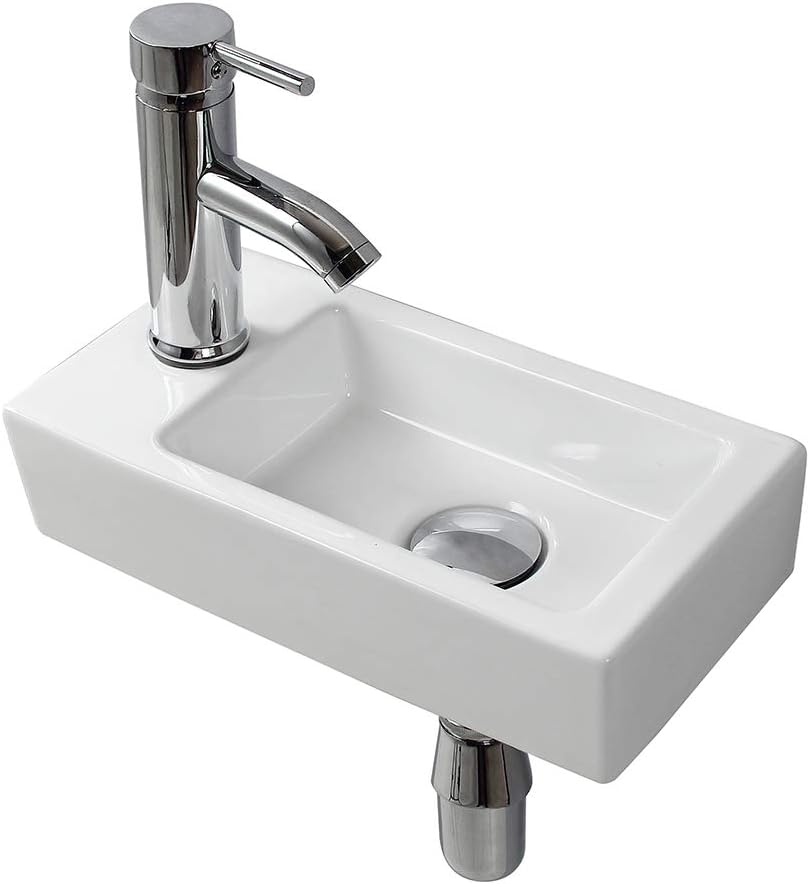 Modern Wall Hung Basin Sink for Small Cloakroom Spaces
