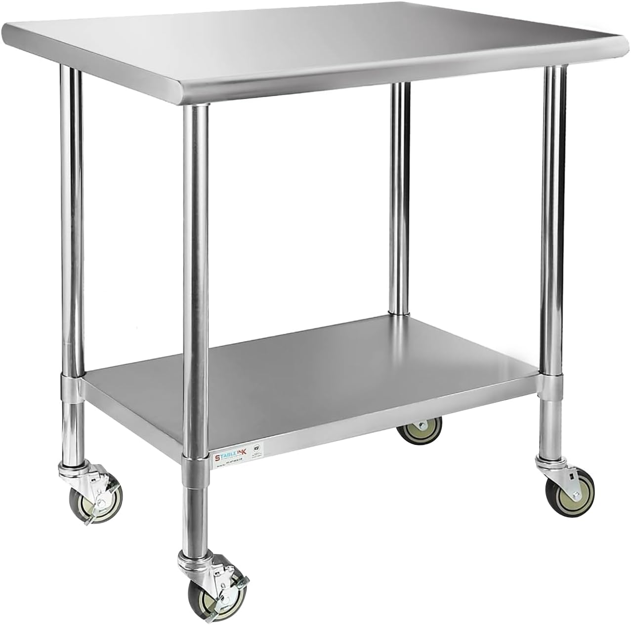 STABLEINK NSF Stainless Steel Table with Caster Wheels
