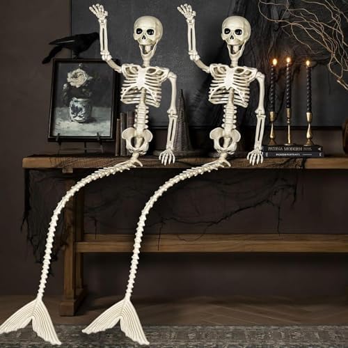 52 Inch Mermaid Skeletons for Halloween Decoration and Fun