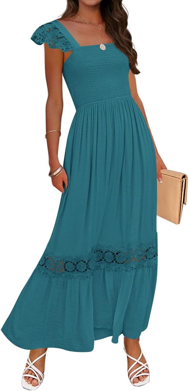 ZESICA Women's Summer Lace Strap Maxi Dress for Every Occasion